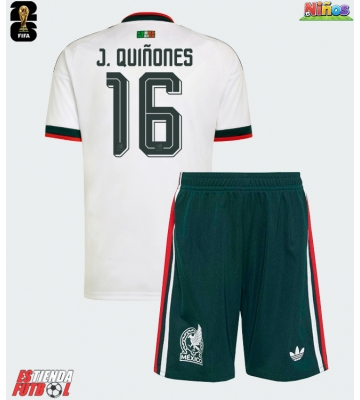 México Julian Quinones #16 Segunda Equipación Niños Mundial 2026 Manga Corta (+ Pantalones cortos)